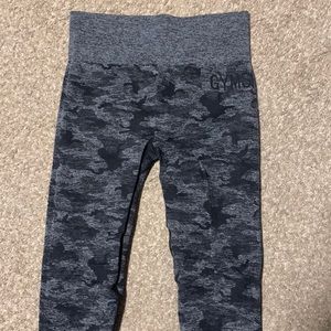 Gray and black gym shark camo leggings